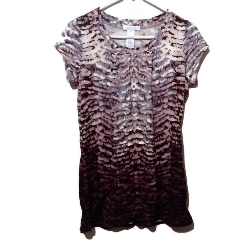 Liz Claiborne Tie Dye Short Sleeve Top‎ Small